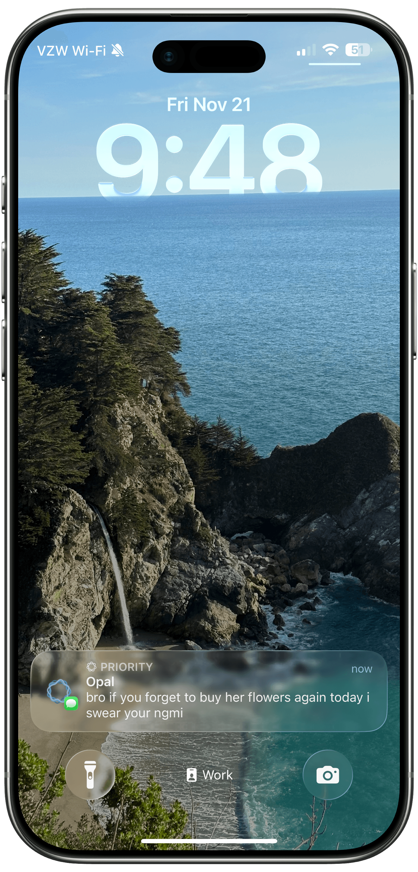 Aneu text message aggressively reminding the user to do a relationship task